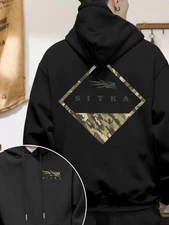 Sitka Camo Hunting Outfitters Cotton Hoodie - Relaxed Fit, Classic Crew Neckline