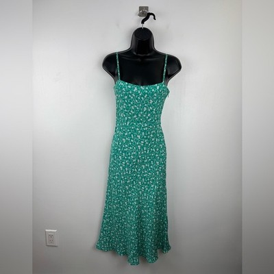 realisation par green dress Realisation Par Green Floral Silk Mini Dress Size S – Mine & Yours main image 1