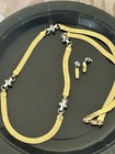 Vintage Costume Jewelry Set Metal Earrings And Necklace — photo 1