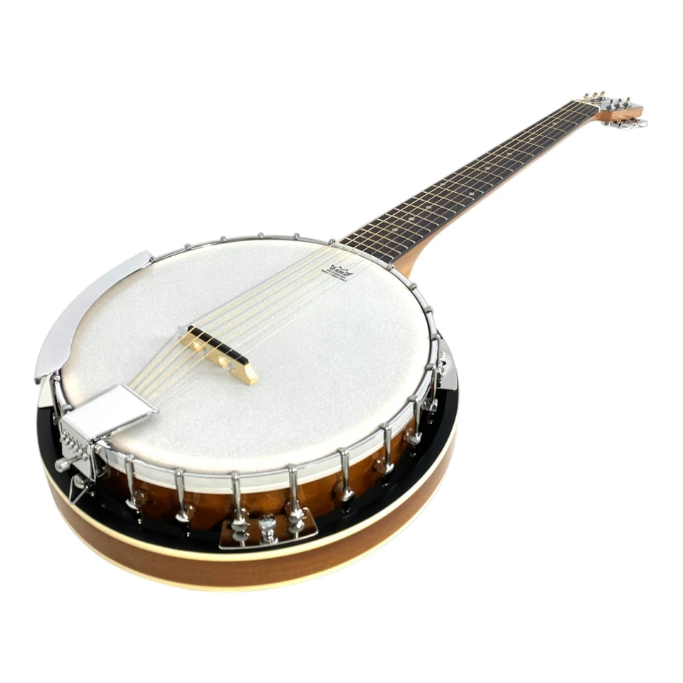 Caraya 6-String Guitar Banjo, Mahogany Resonator, Milky Top +Free Gig Bag BJ-006 - Image 4 of 4