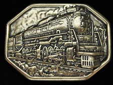 PJ15146 VINTAGE 1980s  STEAM ENGINE TRAIN  RAILROAD COMMEMORATIVE BELT BUCKLE