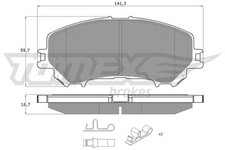 TOMEX Brakes Bremsbeläge Bremsbelagsatz Vorderachse für Nissan Qashqai II J11