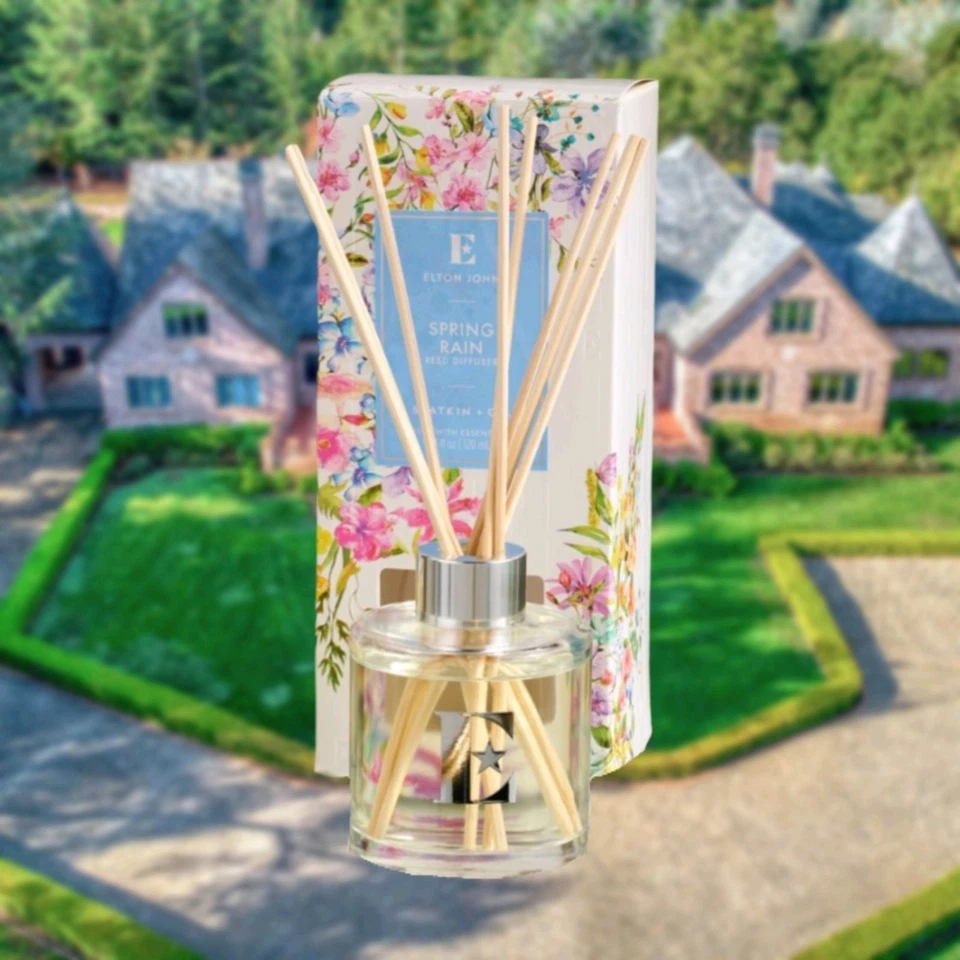 Juego de difusor de velas/caña Elton John Woodside Collection "Spring Rain" 14 oz Foto 4 de 4