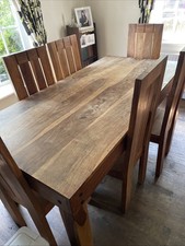 Dining Room Table And 6 Chairs Solid Heavy Wood