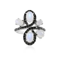 Cavill Regenbogen Mondstein Silberring 925 Sterling Echtschmuck 4 38Ct Oval