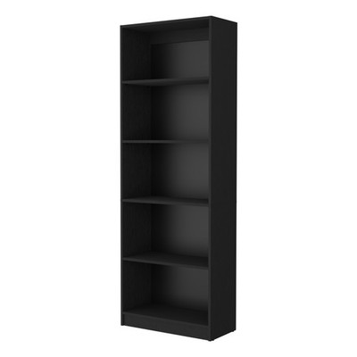 Modern design storage bookshelf - black, four-layer open shelves