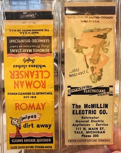Matchcover 8-pack Michigan Businesses Wessels, Brauer’s, Chippewa Hotel, Romay