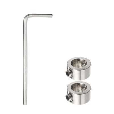 2pcs 9mm Drill Stop Collar Depth Stop with Hex Wrench Anodizing Surface Silver