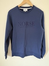 Norse Projects Embroidered  Blue Sweatshirt. Size Small.
