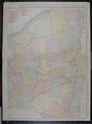 NEW YORK - EAST - 1912 - RAND-McNALLY NEW COMMERCIAL ATLAS - SHOWS ALL RAILROADS
