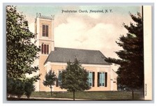 Presbyterian Church, Hempstead New York NY Postcard Hand Colored