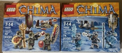 2 Lego Chima Crocodile Tribe Saber-tooth Tiger Tribe 70231 70232
