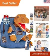 Charming Dinosaur-Themed Kids Backpack with Removable Stuffed Animal - Age 2-6