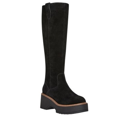 Aqua College Women's Gina Waterproof Platform Suede Boots Black Size 7
