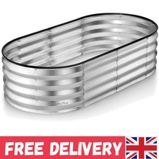 Durable & Stylish 4x2x1 ft Raised Garden Bed - Tool-Free Setup, Silver Finish