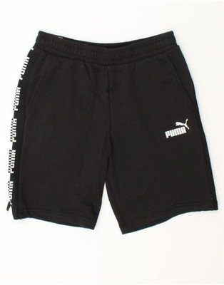 PUMA Mens Graphic Sport Shorts Medium  Black Colourblock Cotton DC25