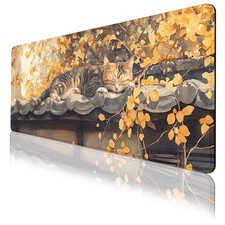Watercolor Cat Desk Mat Gaming Mouse Pad Japanese Aesthetic Kitty Mousepad XL...