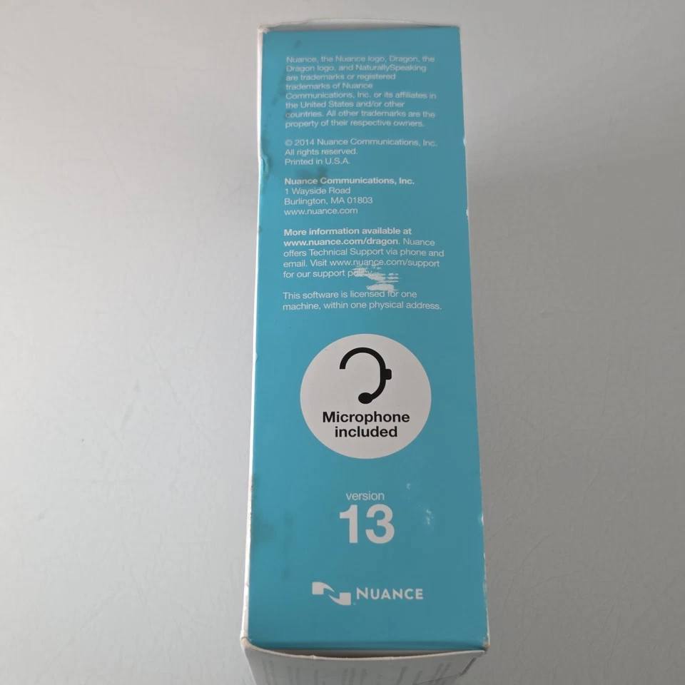 Nuance Dragon Naturally Speaking 13 Home Speech Recognition Software -BOX DAMAGE - Image 3 of 4