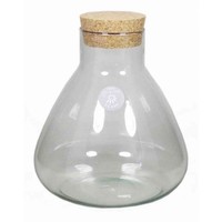 Inna-Glas Flaschenvase Peppa, Kegel - Rund, Klar, 20Cm, Ø 7Cm - Ø 16,5Cm