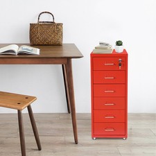 6 Drawer Metal Vertical File Storage Cabinet W/ Lock for Home Office 11 16 27in