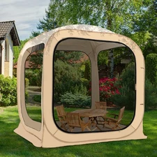 Outdoor Screen House Room Instant Pop-Up Canopy Gazebo Camping Tent 2-6 Person