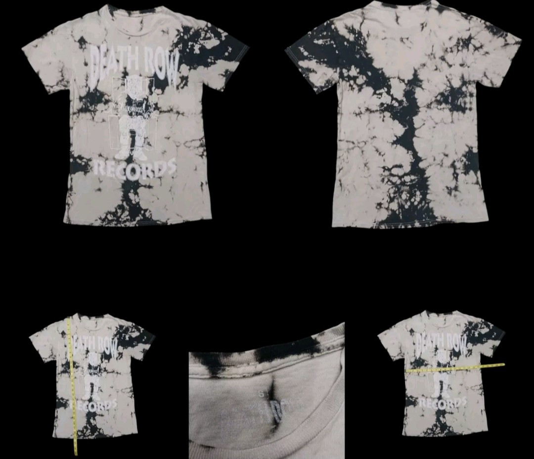 FILA Camicia Death Row Records uomo piccola nera grigia logo hip hop rap manica corta