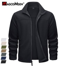 Men's Fleece Jackets Warm Stand-Up Collar Spring Fall Outdoor Zip Thermal Coats