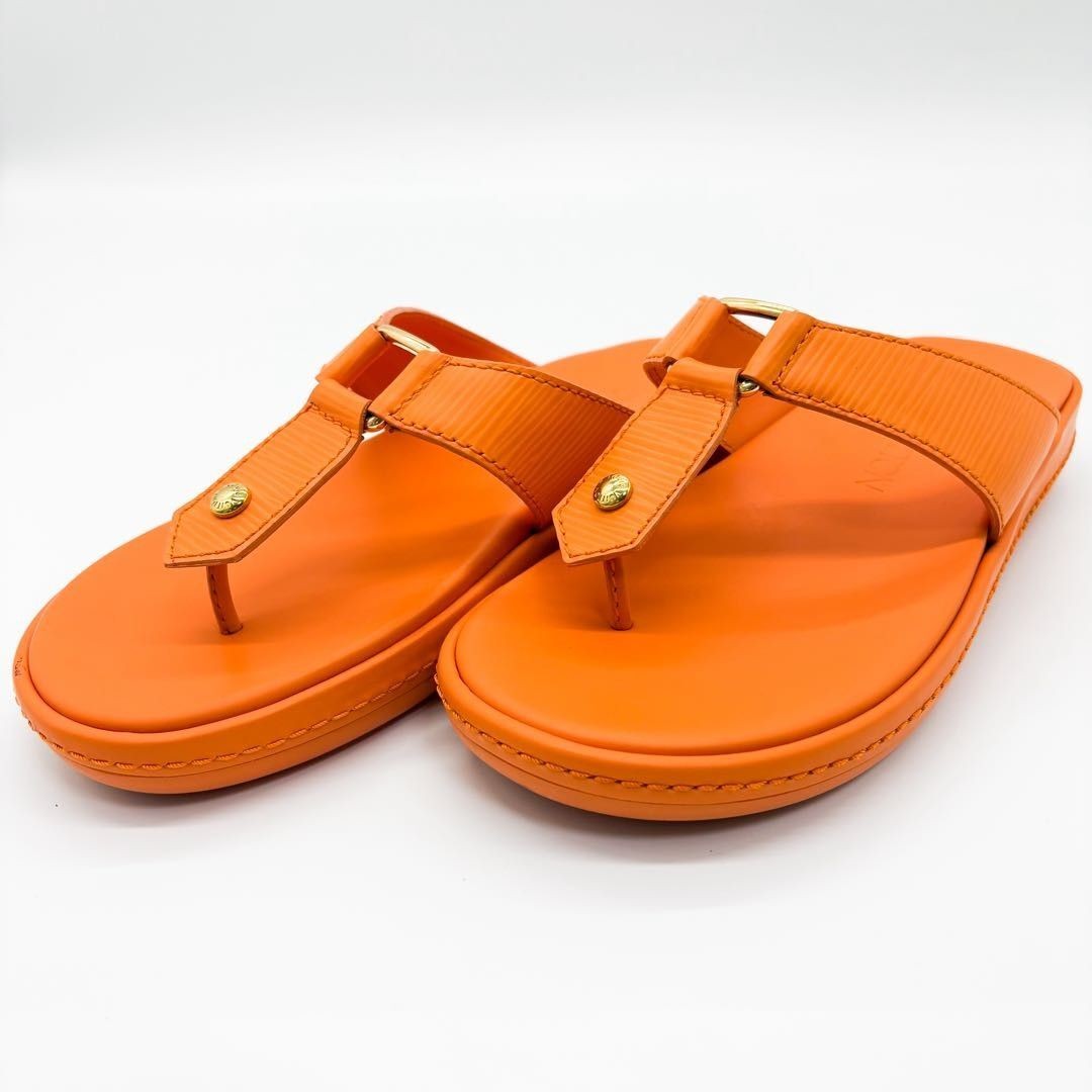 Sandalias LOUIS VUITTON Epi Comfort Cuero Mandarín Para Mujer Talla EU35/US4