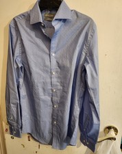 Michael Kors Slim Fit Button Up Shirt Men Size 15/ 32/33 Blue 100 Cotton 43910
