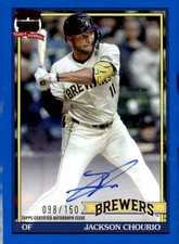 2026 Topps #91A-JC Jackson Chourio  Autographs Blue 098/150