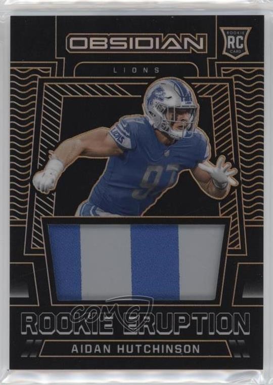 Aidan Hutchinson Panini Obsidian Rookie Eruption Relic #REAHU Electric Etch Orange