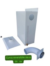 ABBATTITORE FUMI AD ACQUA PER STUFE PELLET FILTRO FUMI CURVA REVERSIBILE  DX  SX