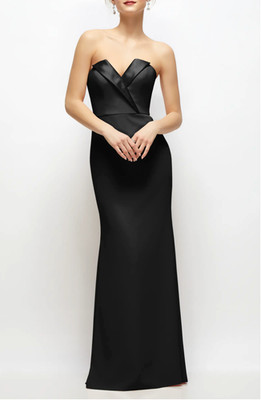 After Six Strapless Tuxedo Gown Black Size 6R Designer Formal Evening Dress $279