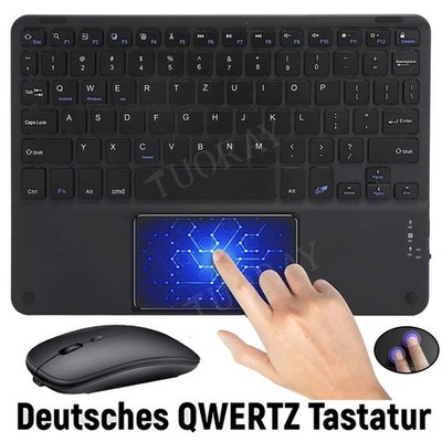 Für iPad 5/6/7/8/9/10th Air 3/4/5/6 Pro 11 13 2024 QWERTZ Touchpad Tastatur Maus