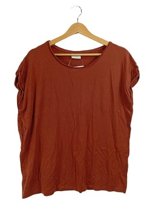 Areaware Damen T-Shirt Basic Kurzarm Uni Orange Gr. 40 L Baumwolle