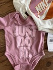 NWt Nike Baby 3 Piece Long Sleeve Bodysuit Set~Rose, Pink, White, Gray Newborn — photo 4