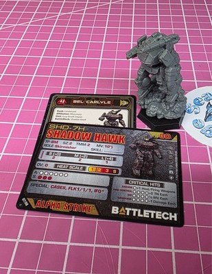BattleTech Jumping Shadow Hawk Mech -- Gray Death Legion Battle Lance + Cards