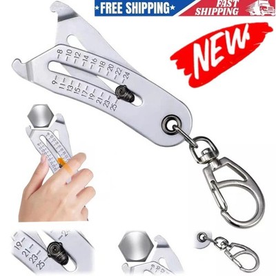 Portable Precise Thread Size Checker Keychain, Nut and Bolt Checker Keychain 