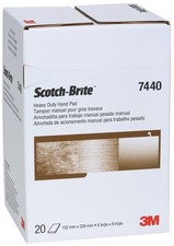 3M Scotch-Brite Heavy Duty Hand Pad 7440, 6 in x 9 in, Pack of 20, Aluminum...