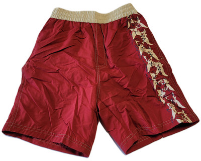 Naturana Badeshorts Freizeitshorts Shorts rot-beige-grau Einschubtaschen Gr. 140