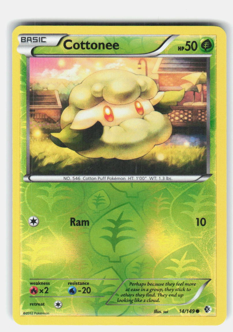 COTTONEE 14/149 COMMON BOUNDARIES CROSSED POKEMON REVERSE HOLO NEAR MINT
