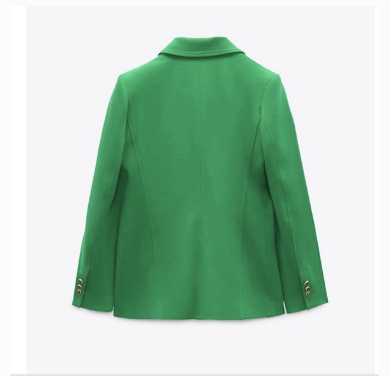 ZARA GREEN TAILORED DOUBLE BREASTED BLAZER WITH GOLDEN BUTTONS SIZE LARGE thumbnail 10