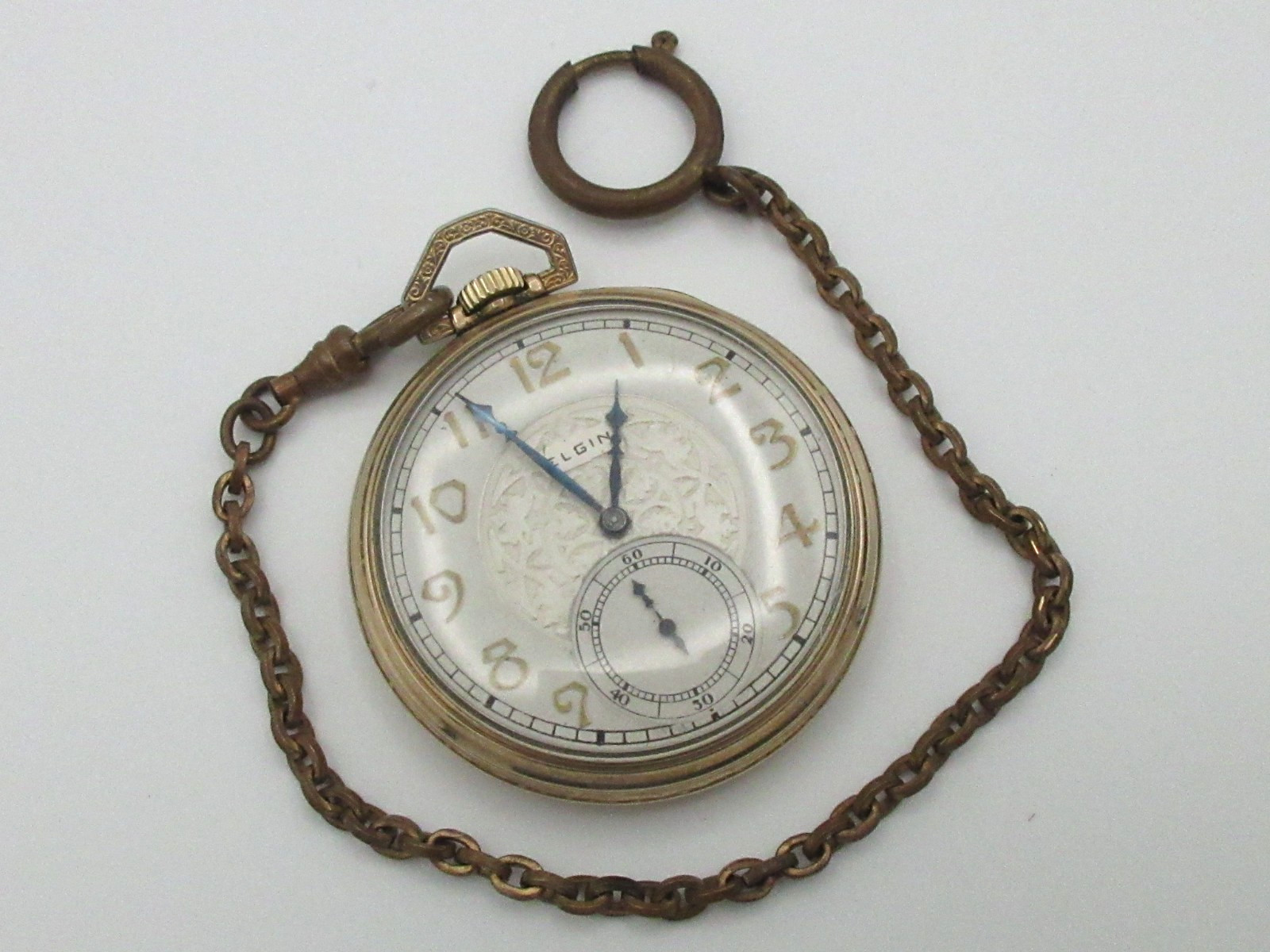 Vintage Elgin Model 3 Grade 345 17 Jewels 12s 10k Rolled Gold Plate Pocket Watch