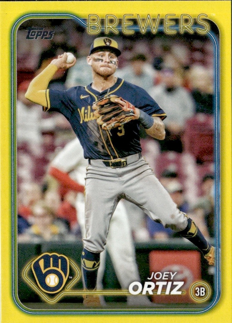 2024 Topps Update Joey Ortiz US257 Yellow Border Parallel Brewers Baseball