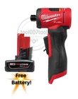 Milwaukee 3485-20 M12 FUEL 1/4" Right Angle Die Grinder W/ Free Battery 6.0 M12