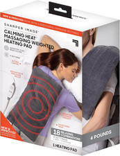 Calming Heat Massaging Weighted Heating Pad by Sharper Image- Weighted Electric