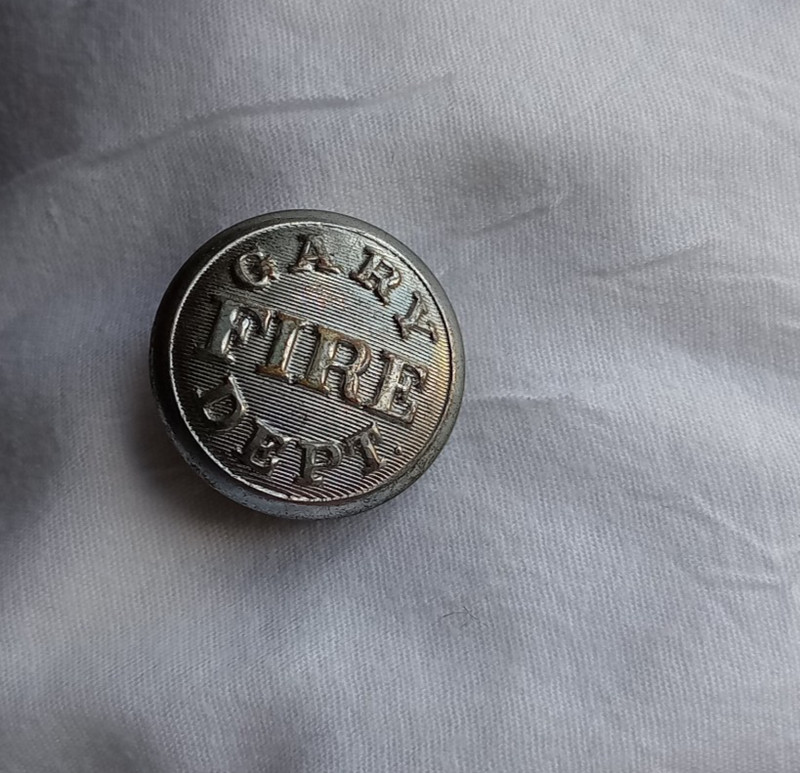 Early Gary Ind. Fire Dept Button Metal Silver color-Superior Quality Brand