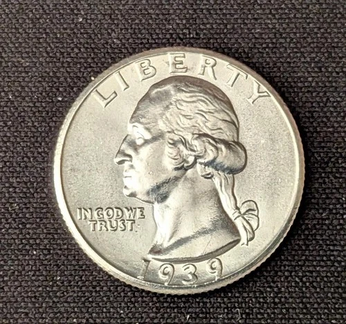 1939 D Washington Quarter Unc Uncirculated BU Nice White Coin