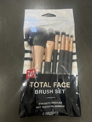 Walgreens Makeup Brush Set 6 Total Face Set Synthetic Bristles *NEW*