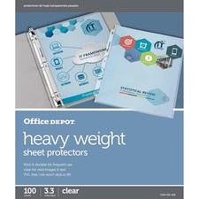 Office Depot Heavyweight Sheet Protectors, 8 1/2in. x 11in., True, Clear